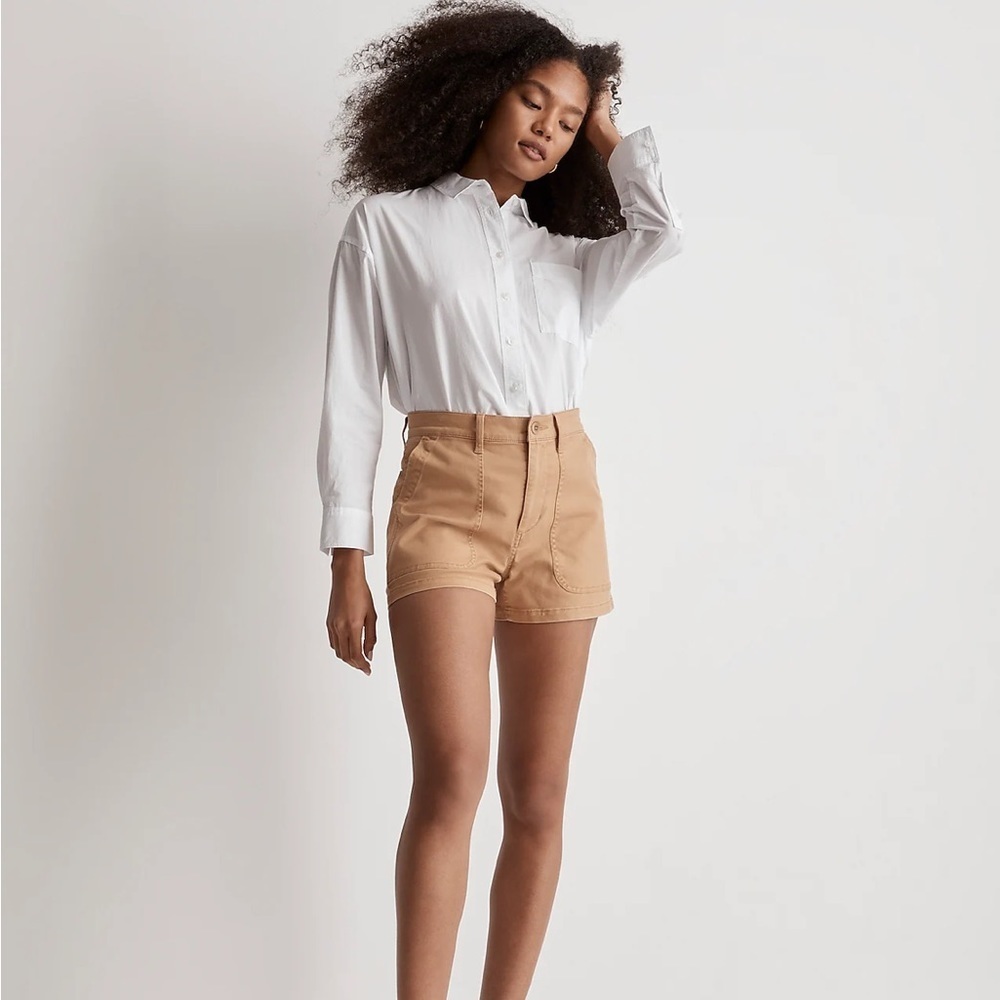 NWT Madewell Tan High-Rise Cotton Shorts